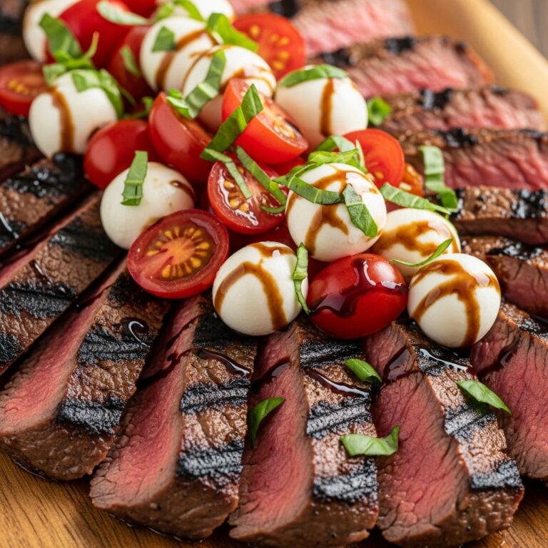 Balsamic Caprese Grilled Flank Steak