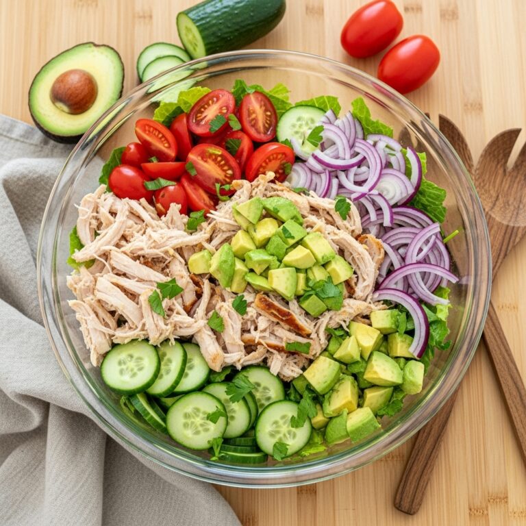 Chicken Cucumber Avocado Salad NO COOK