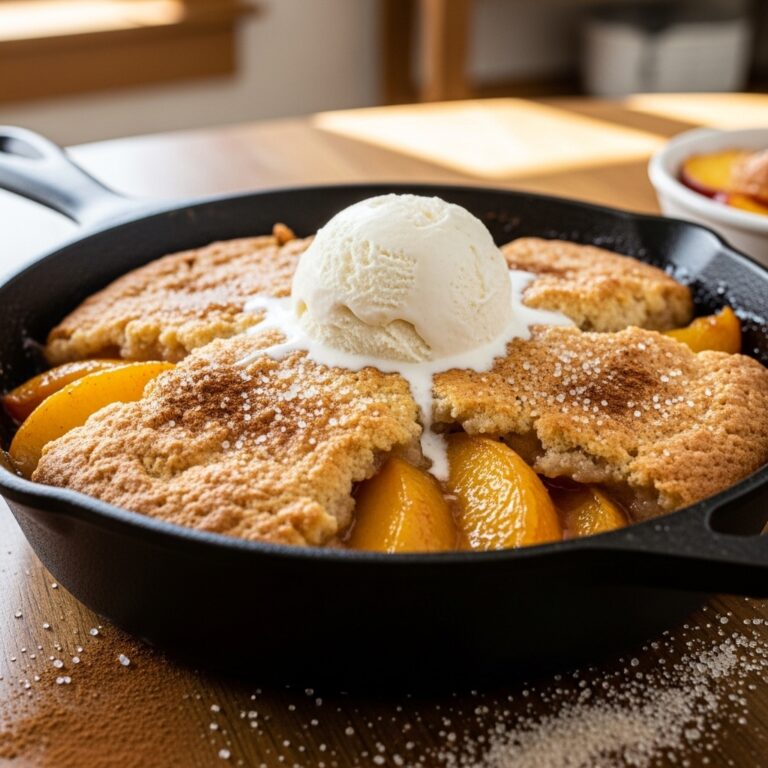 Easy Southern Peach Cobbler with Canned Peaches