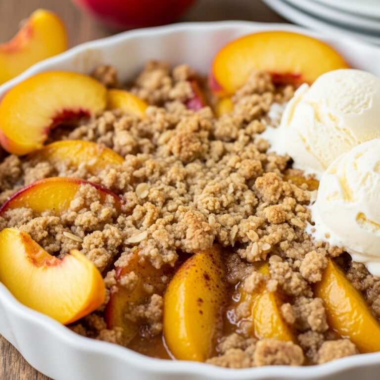 Fresh Peach Crisp Recipe without Oats