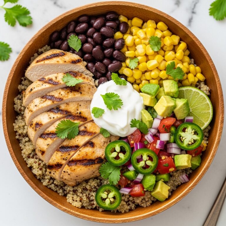 Grilled Chicken Burrito Bowls with Avocado Salsa