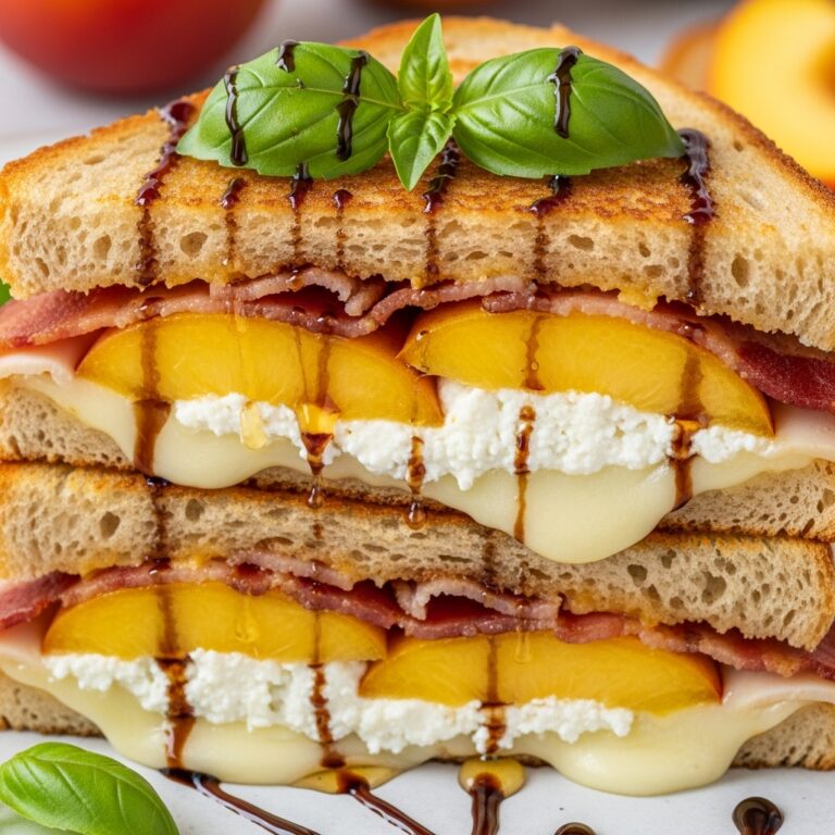 Honey Peach White Cheddar Grilled Cheese Sandwich