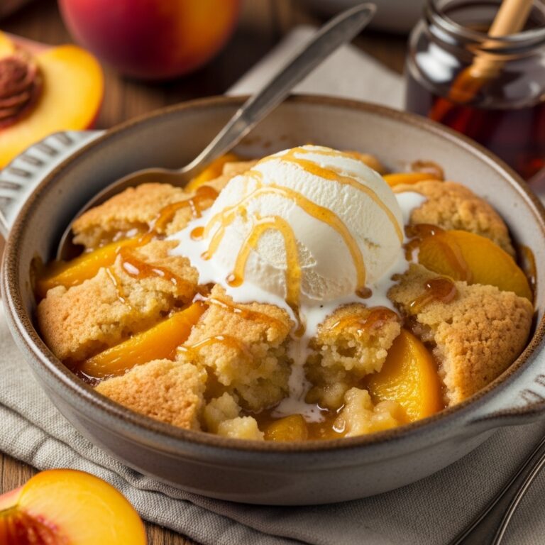 Old School Easy Brown Sugar Peach Cobbler