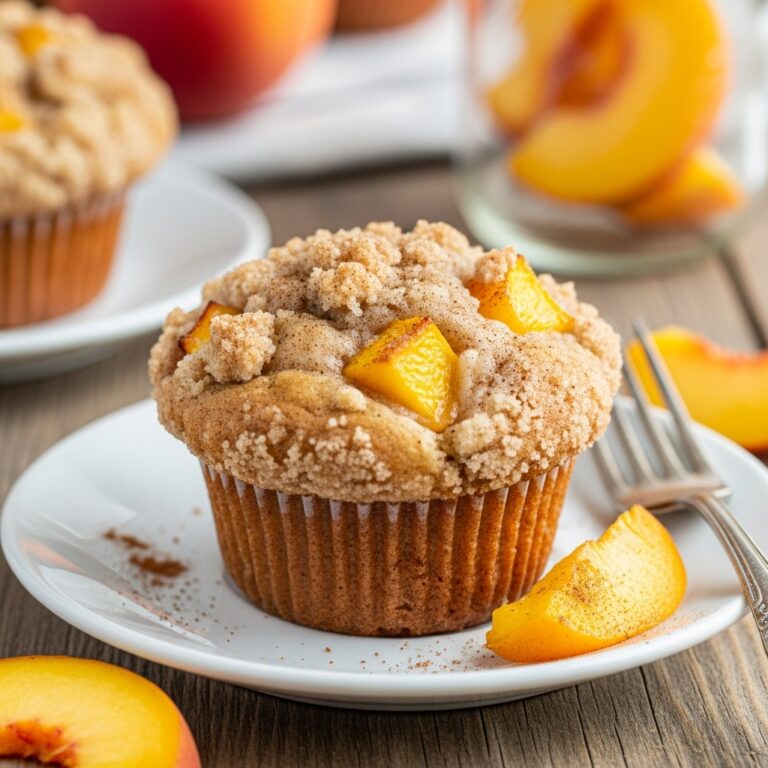 Peach Cobbler Muffins