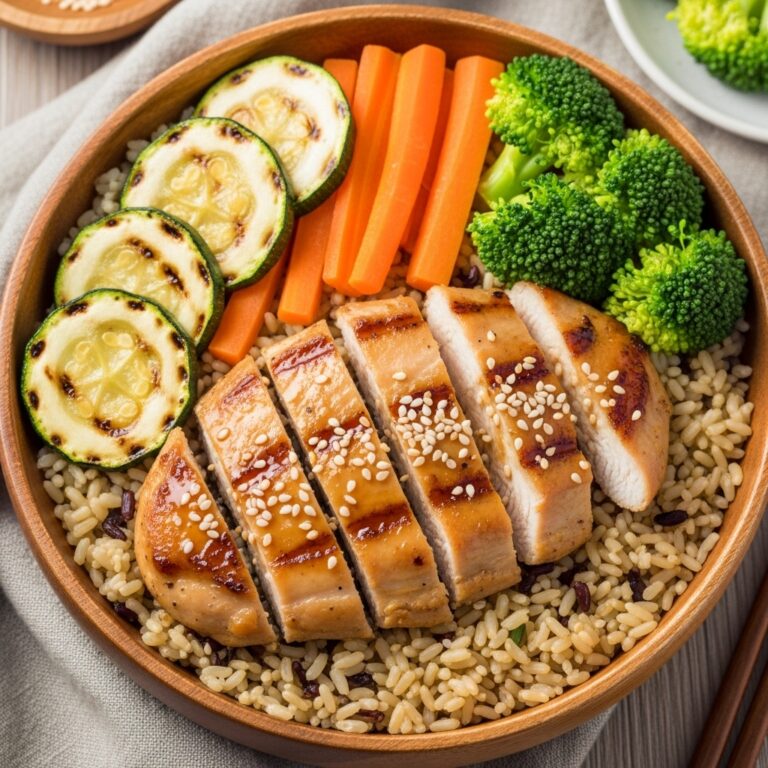 Teriyaki Grilled Chicken and Veggie Rice Bowls