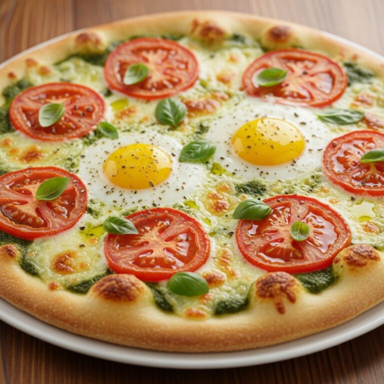 Tomato Basil Breakfast Pizza