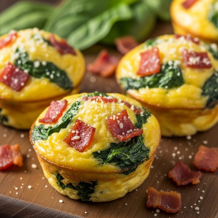 Turkey Bacon  Spinach Egg Muffins