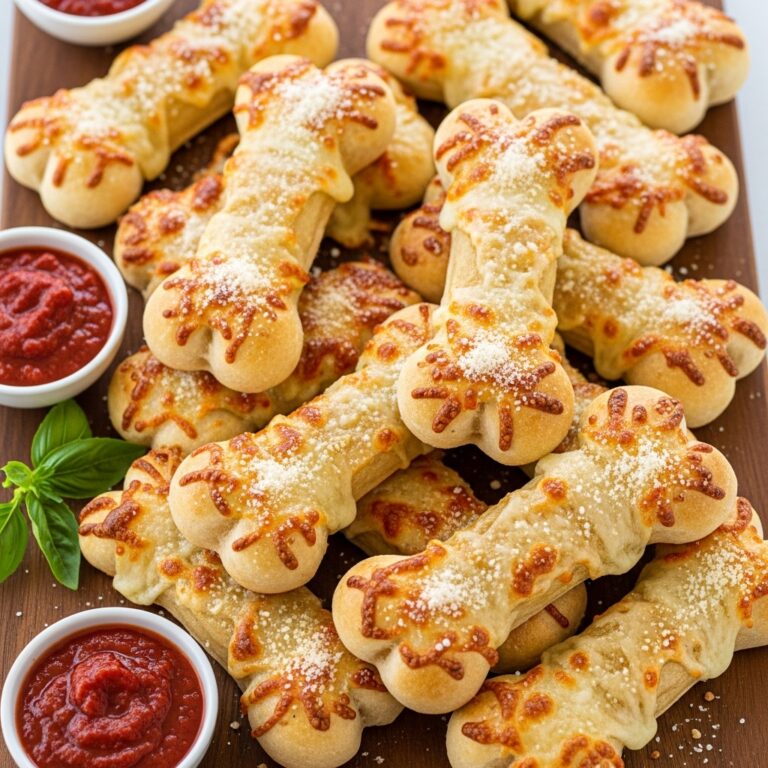 Cheesy Halloween Breadstick Bones