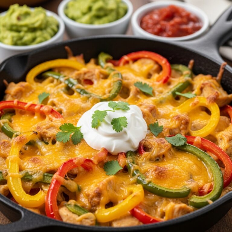 Chicken Fajitas Casserole easy and cheesy
