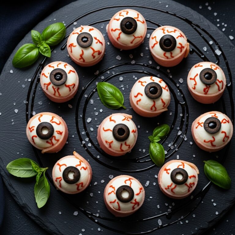 Halloween Antipasto Eyeballs Appetizer