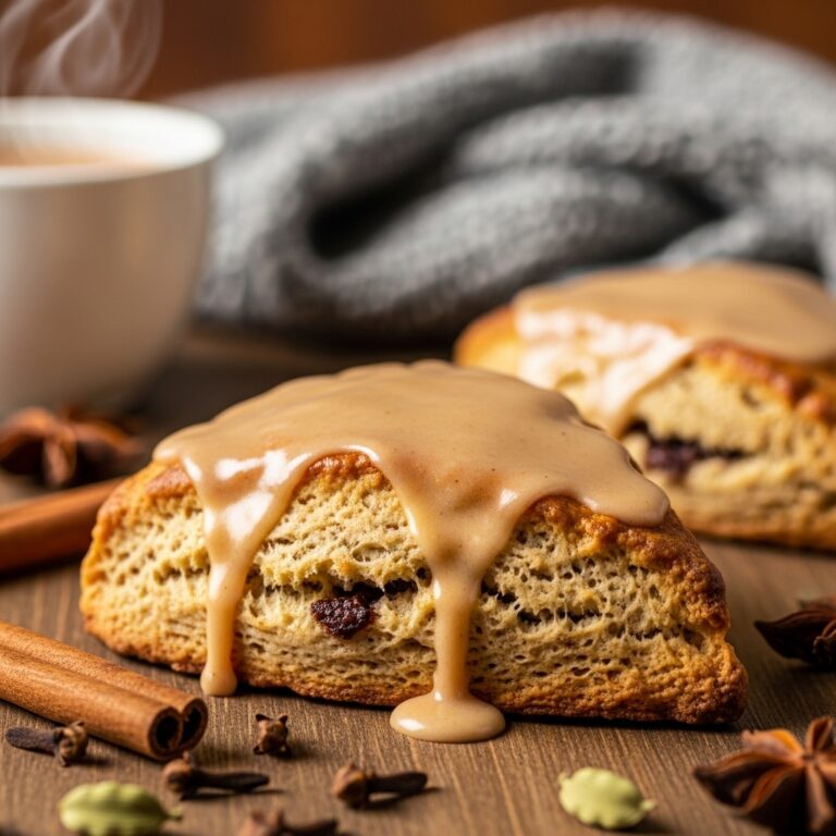 Homemade Chai Scones with Maple Chai Glaze