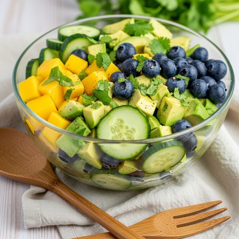 Mango Cucumber Salad with Blueberries and Avocado