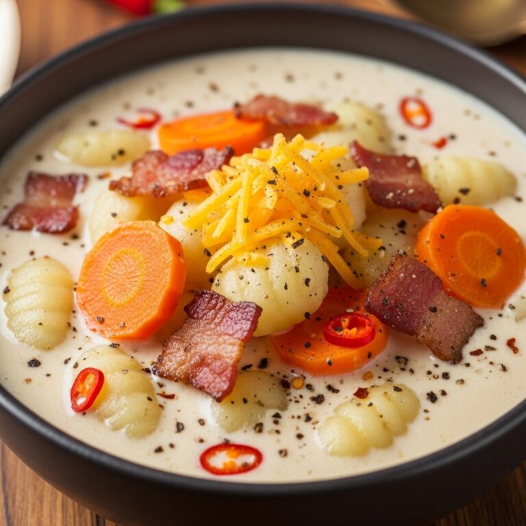 Turkey Bacon Cheddar Gnocchi Soup  A Rich and Creamy Comfort Meal