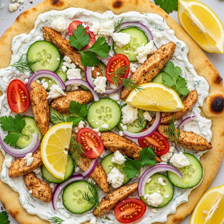 Tzatziki Chicken amp Veggie Naan Pizza